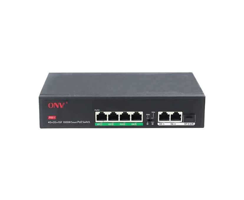 ONV Gigabit 7-port PoE switch